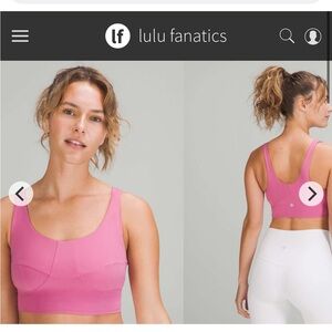 Lululemon Nulu Front-Darting Yoga Bra Light Support sz 4 B C Cup Pink Blossom